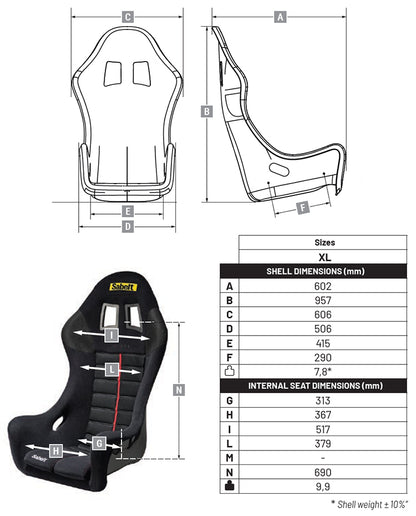 SABELT TITAN XL sēdeklis