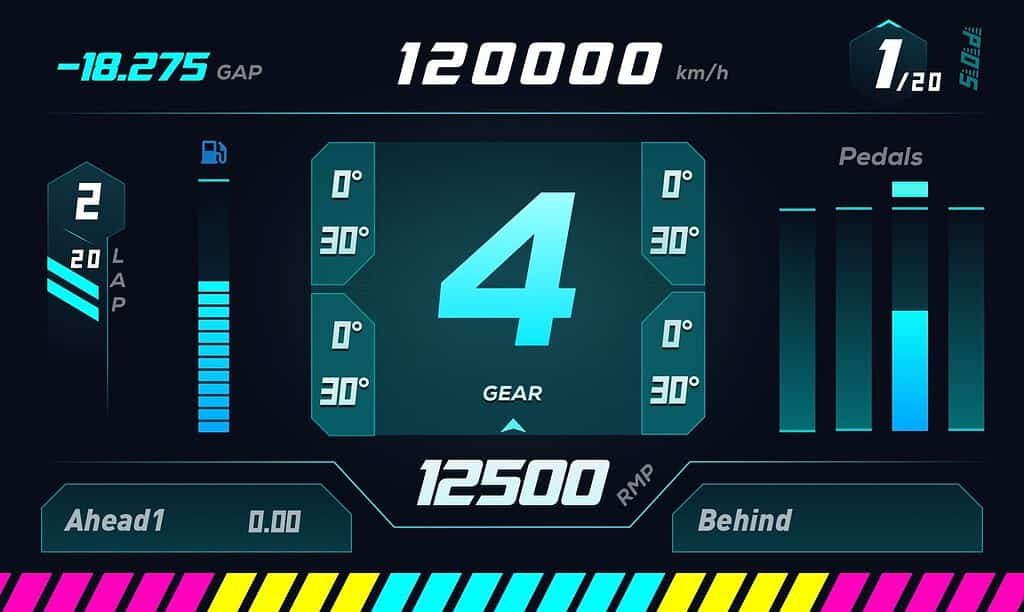 Moza RM HD Digital Dashboard screen