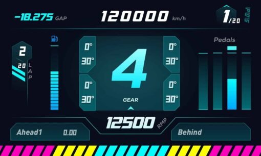 Moza RM HD Digital Dashboard screen