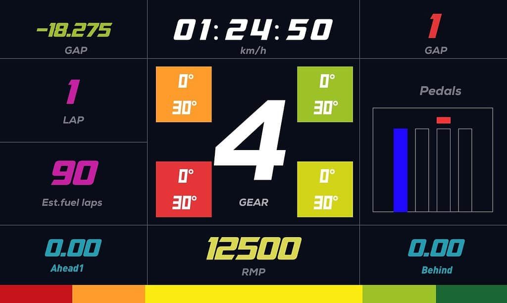 Moza RM HD Digital Dashboard screen