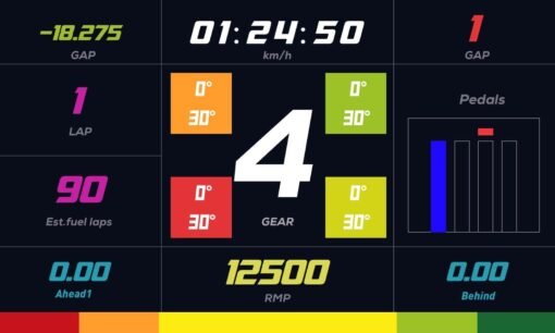 Moza RM HD Digital Dashboard screen